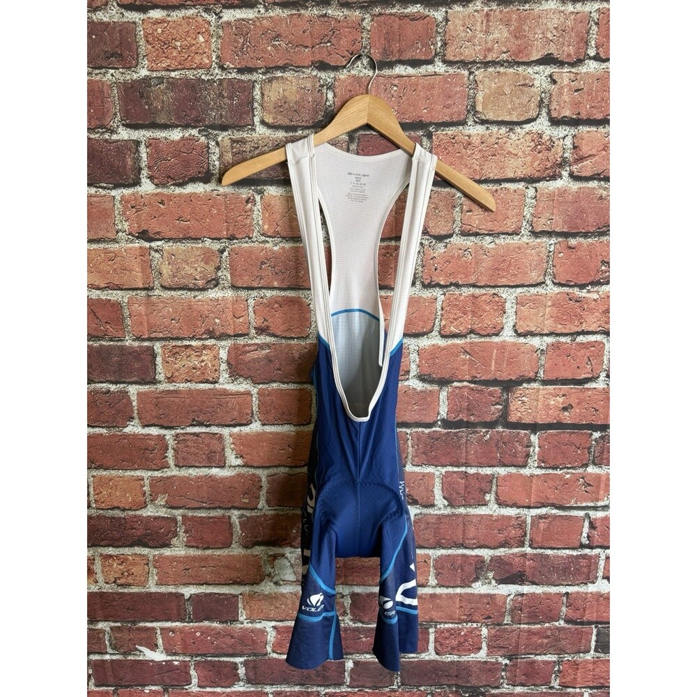 Voler Mens White Blue Sleeveless Cycling Bib Davis Cycling Size Medium